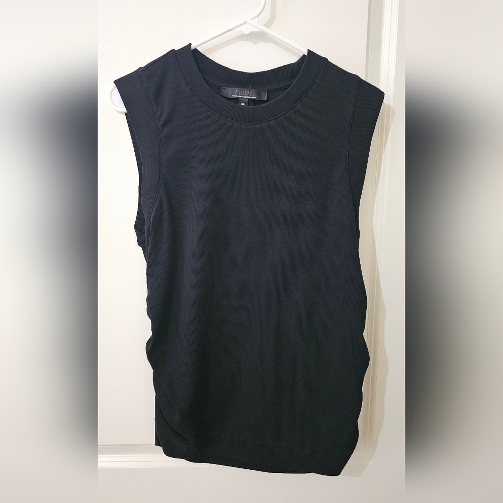 White House Black Market Black Ribbed Stretch Tank Top